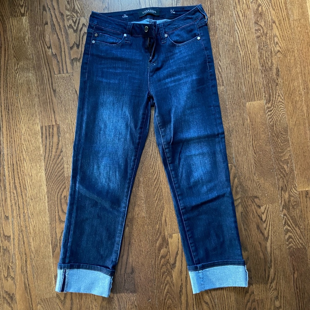 Liverpool NWOT cropped cuffed capri size 2